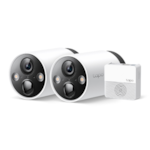 Smart Wire-Free Security Camera, 2 Camera SystemSPEC: 2 × Tapo C420, 1 × Tapo H200, 2K+(2560x1440), 2.4 GHz, 5200mAh rechargable lithium-ion battery, Sub-1GHzFEATURE: 180days battery life, Full-color vision, Smart Detection and Notifications (people,