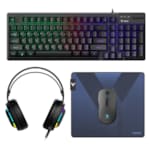 Pack gaming filaire 4-en-1 V125S - Clavier, souris, casque et tapis