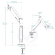 BRAS DE MONITEUR À RESSORT À GAZ POUR MONTAGE SUR BUREAU X1-3D