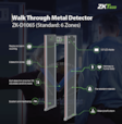 Détecteur de Métaux à Passage Direct avec 6 Zones et 100 Niveaux de Sensibilité Affichage LED Compteur pour alarme et personnes Son synchrone et alarme LED ZK-D1065S