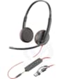 POLY CASQUE Blackwire 3225 Stereo USB-C Headset +3.5mm Plug +USB-C/A Adapter 12 Mois 8X229AA