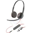 POLY CASQUE Blackwire 3225 Stereo USB-C Headset +3.5mm Plug +USB-C/A Adapter 12 Mois 8X229AA