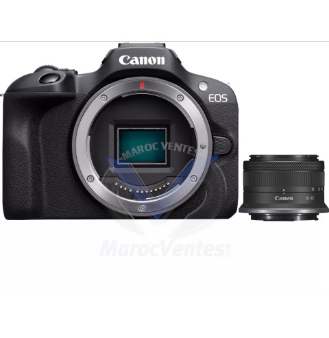 Appareil photo hybride CANON D.CAM EOS R100+RFS18-45 S EU26 6052C013AA.