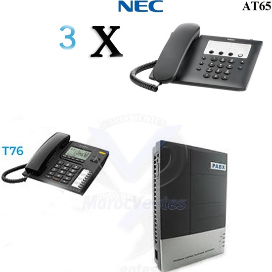 Autocommutateur 4 Lignes RTC + 1 Alcatel T76 + Alcatel + T26 PACK PANAFONE CS416