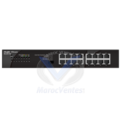 Commutateur de Bureau 16 Ports 10/100/1000 Mbps RJ45 Non Géré Boîtier en Acier