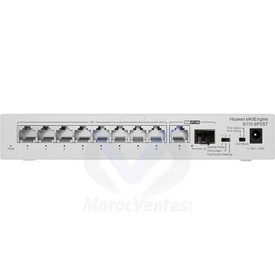 Switch 9 Gigabit Dont 8 PoE+ & 1 SFP S110-8P2ST