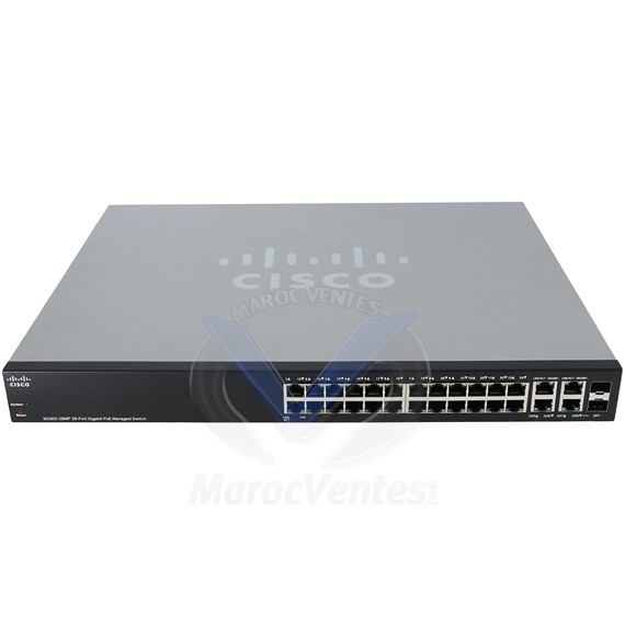 Commutateur géré Gigabit Max-PoE 28 ports SG300-28MP (Reconditionné) SG300-28MP-K9