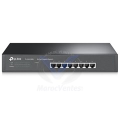 Tplink 8-port Gigabit Switch, 8 10/100/1000M RJ45 ports, 1U 13-inch rack-mountable steel case