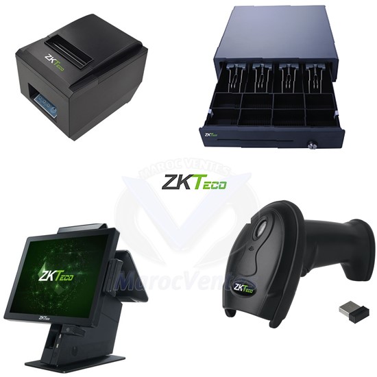 Ecran Tactile ,Tiroir Caisse , Imprimante,Lecteur Code Barre ZK Teco Pack