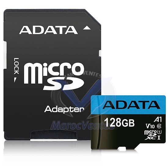 MicroSDHC/SDXC UHS-I  128GB avec ADAPTATEUR CLASS 10 AUSDX128GUICL10A1-RA1