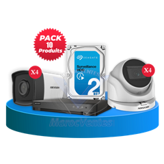 Promo Hikvision Pack 8 Caméras 5MP + DVR 8 Canaux + HDD 2To