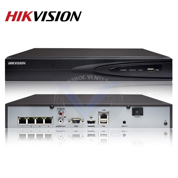 HIKVISION NVR Up to 4K 4Canaux, 1HDD 12M DS-7604NI-K1(C)