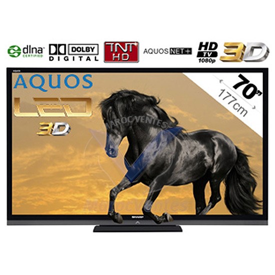 Téléviseur LCD 177cm (70") / LED / I 3D + 2 paires de lunettes Gratuites LC-70LE747E