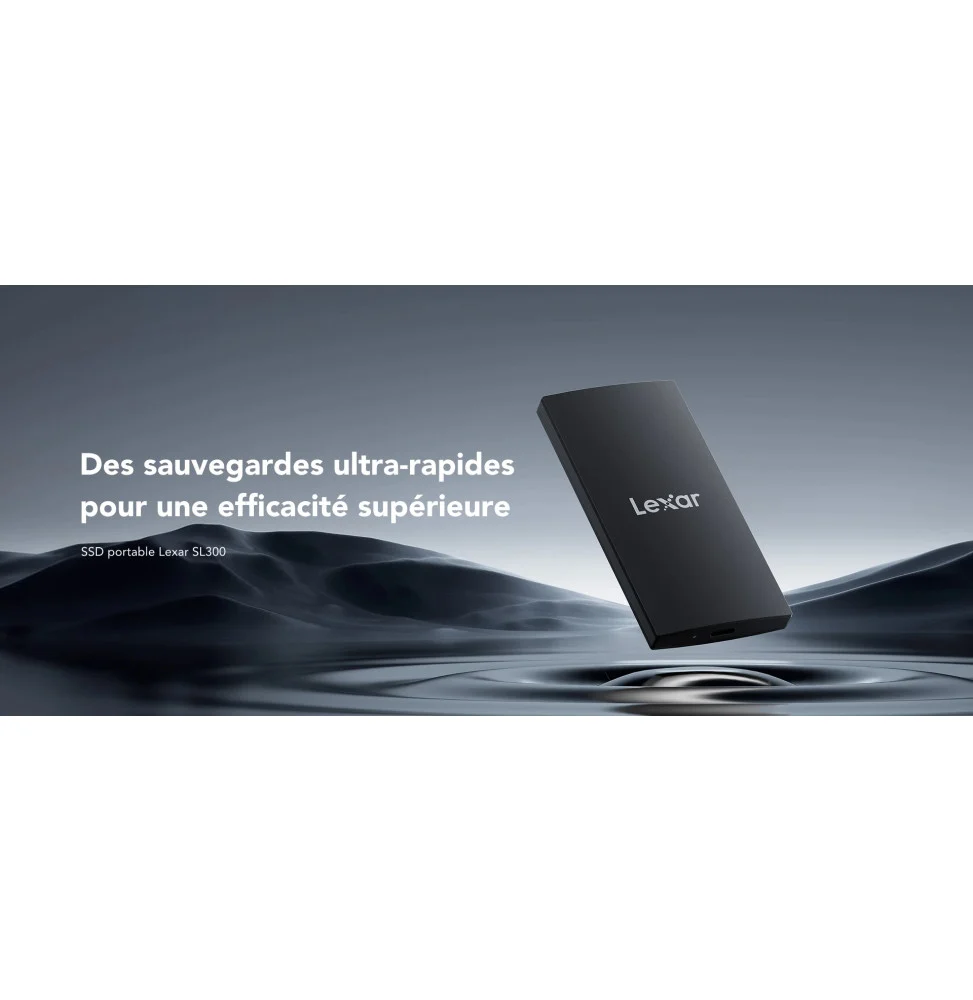LEXAR SSD SL300 External Portable SSD 1TB, up to 1050MB/s Read and 1000MB/s Write 12 Mois LSL300001T-RNBNG