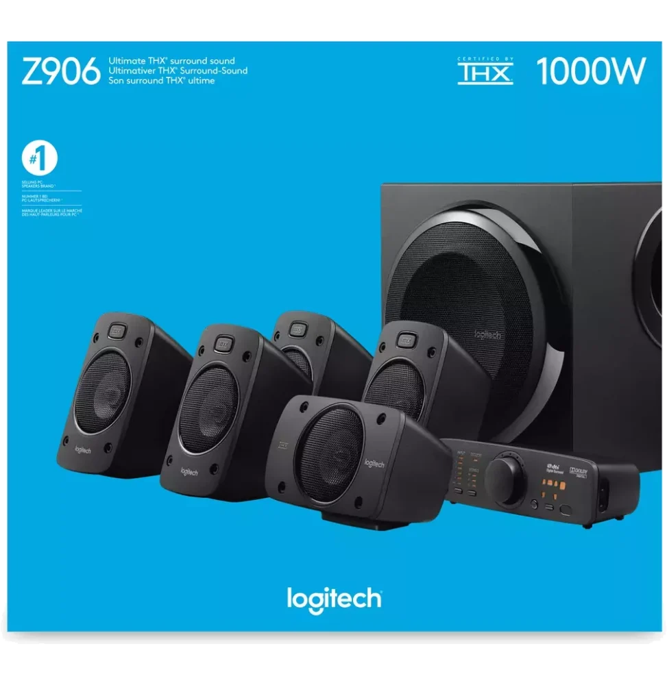 LOGITECH  Surround Sound Speakers Z906 - N/A - DIGITAL - N/A  - C7 C8 WITH UK PLUG ON AC CABLE 980-000469