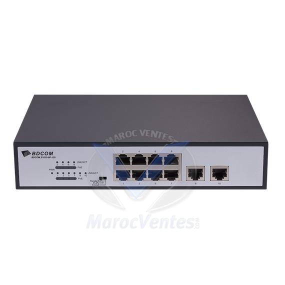 Switch 8 ports 100M PoE+ TX et 2 ports S1010‐8P‐120